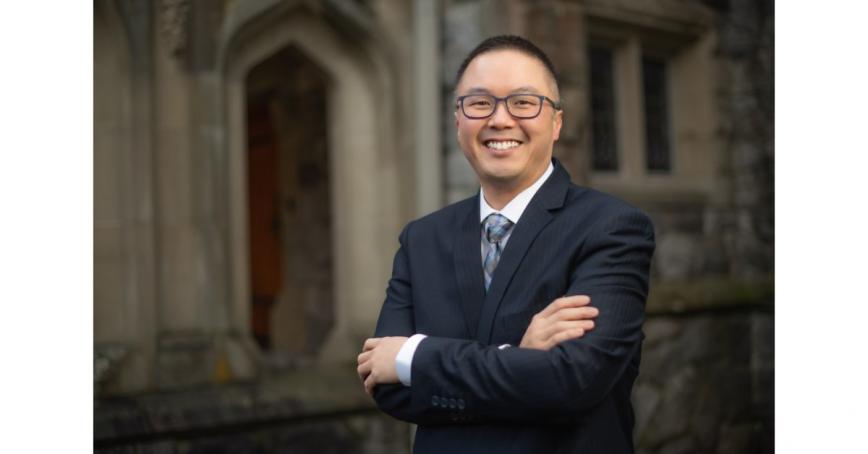 Portrait of Nelson Chan in front of Hatley Castle