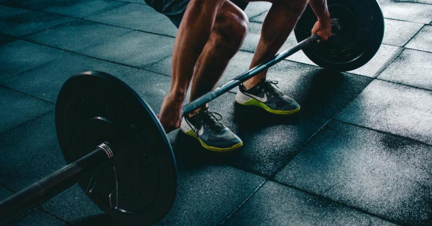 Person lifted a barbell weight