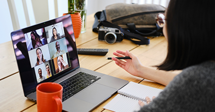lady on a zoom call