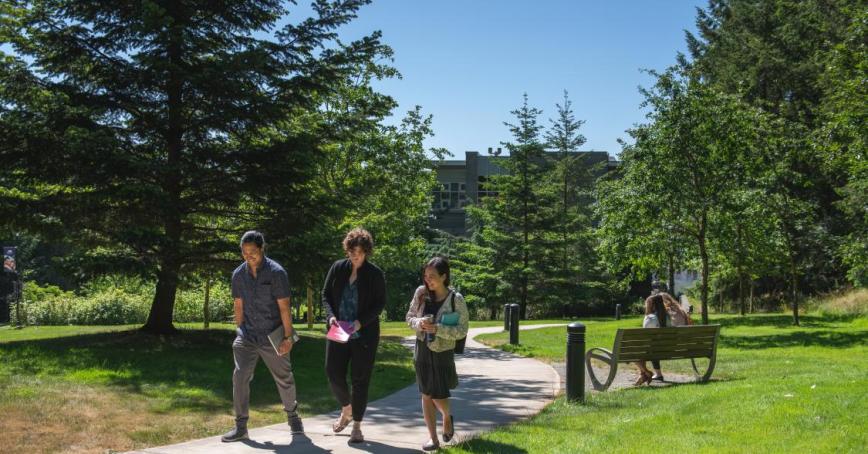 students walking at RRU