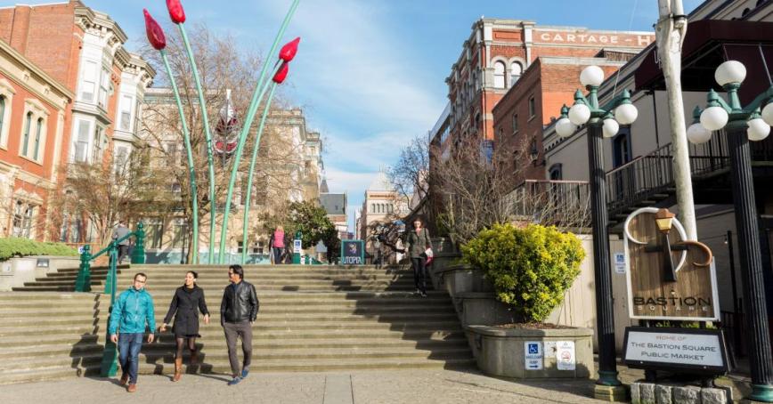 students in downtown victoria