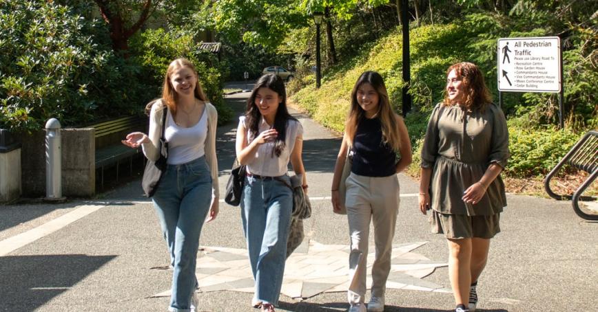 Students walking on campus