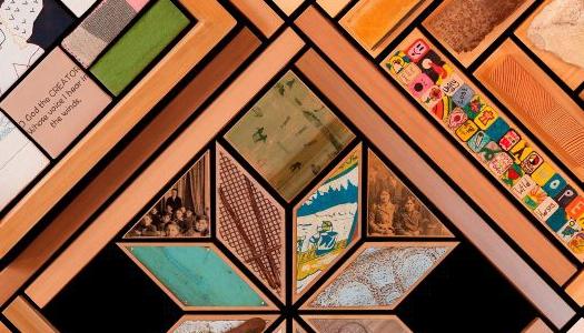 The cover image is a panel from “The Witness Blanket,” a national monument of the Indian Residential School Era made of items collected from residential schools, churches, government buildings.