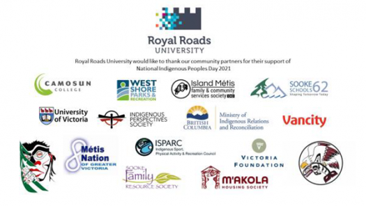 A slide of all the partners for National Indigenous Peoples Month and Day.