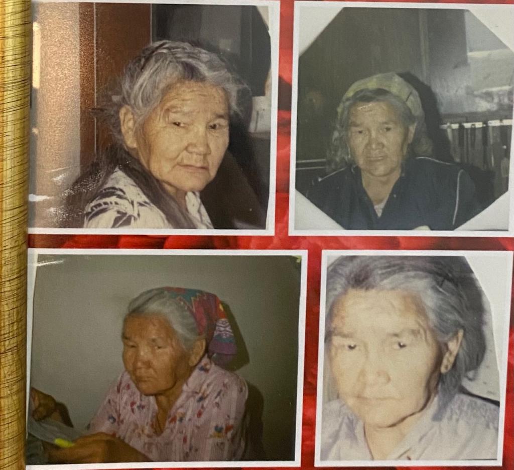 Four old snapshots of Christine Johnson's grandmother. In each she is looking at the camera and her gaze and expression make you want to know more.