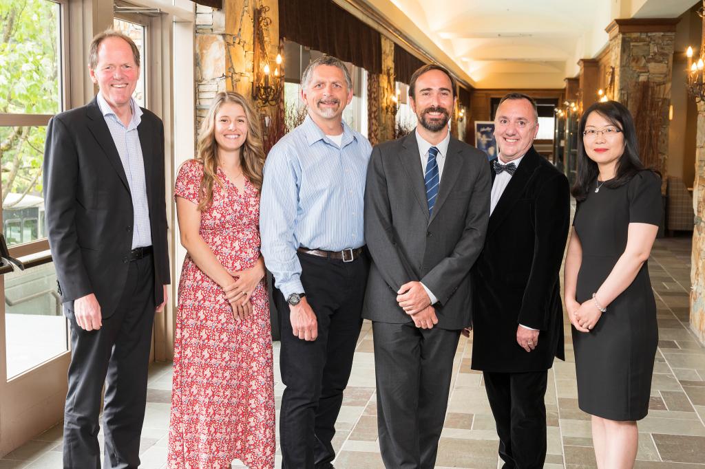 Six award winners pose after being recognized at the BCCIE International Education Awards.