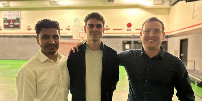 Three students posing for a photo.