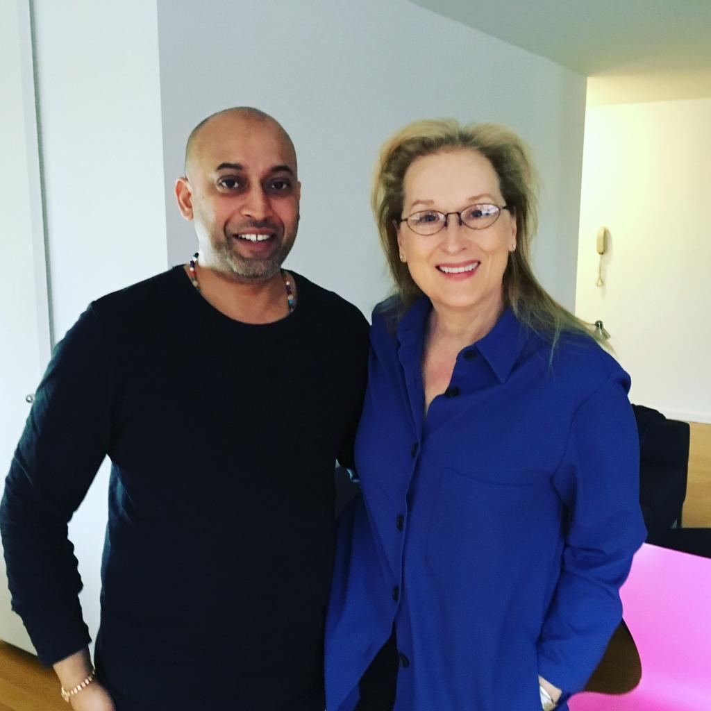 Sharad Kharé with actress Meryl Streep 