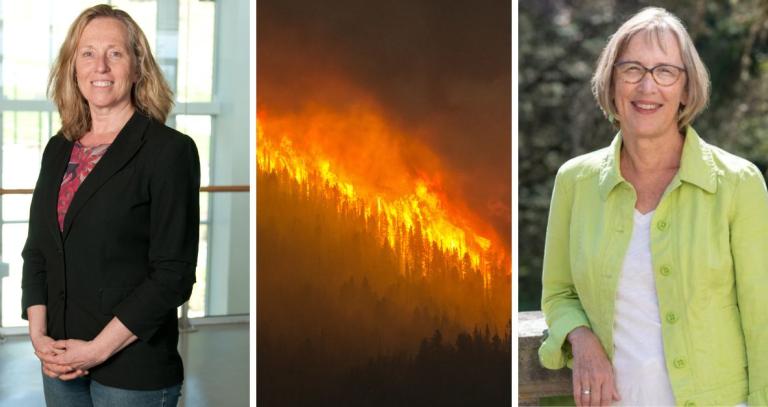 From left to right: Robin Cox, wildfire, Jean Slick.