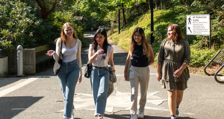 Students walking on campus