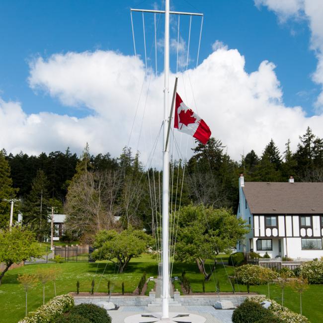 Cadet mast on campus