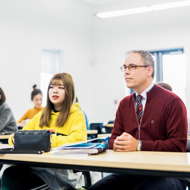 Two students in class